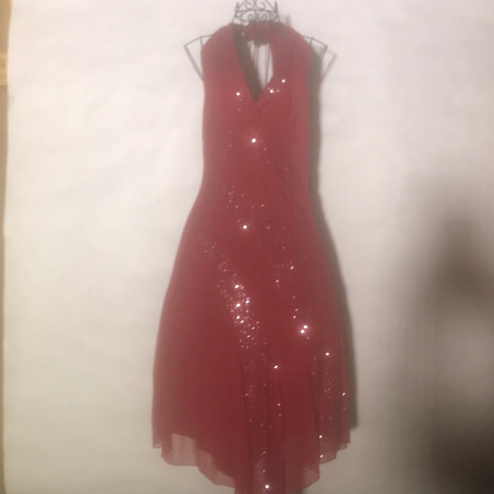 Red Halter 3/4 Dress